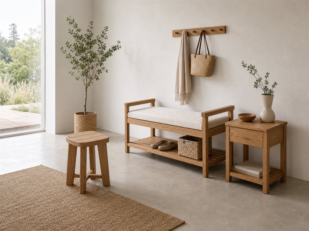 Small oak home accent furniture reference